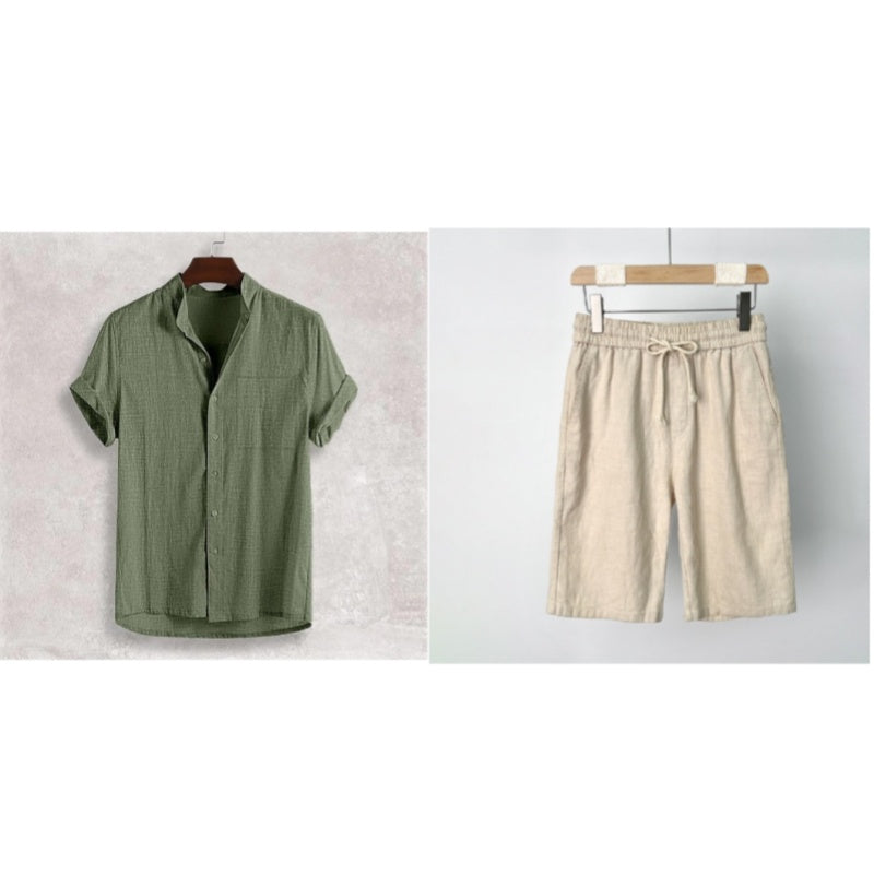 Cotton Stand Collar Cardigan