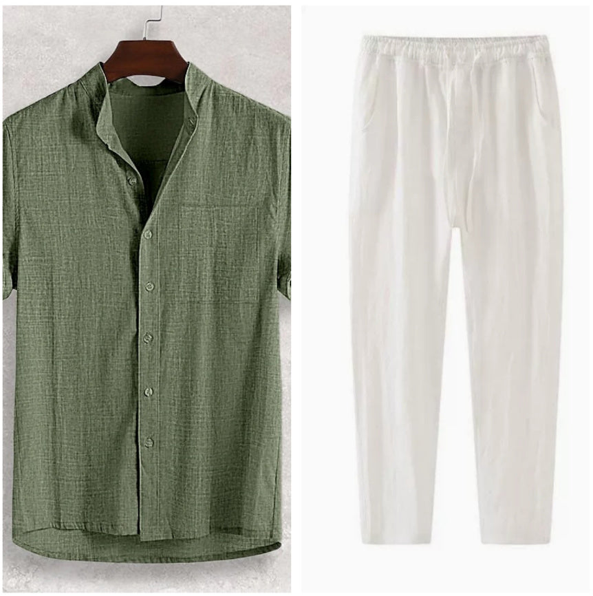 Cotton Stand Collar Cardigan